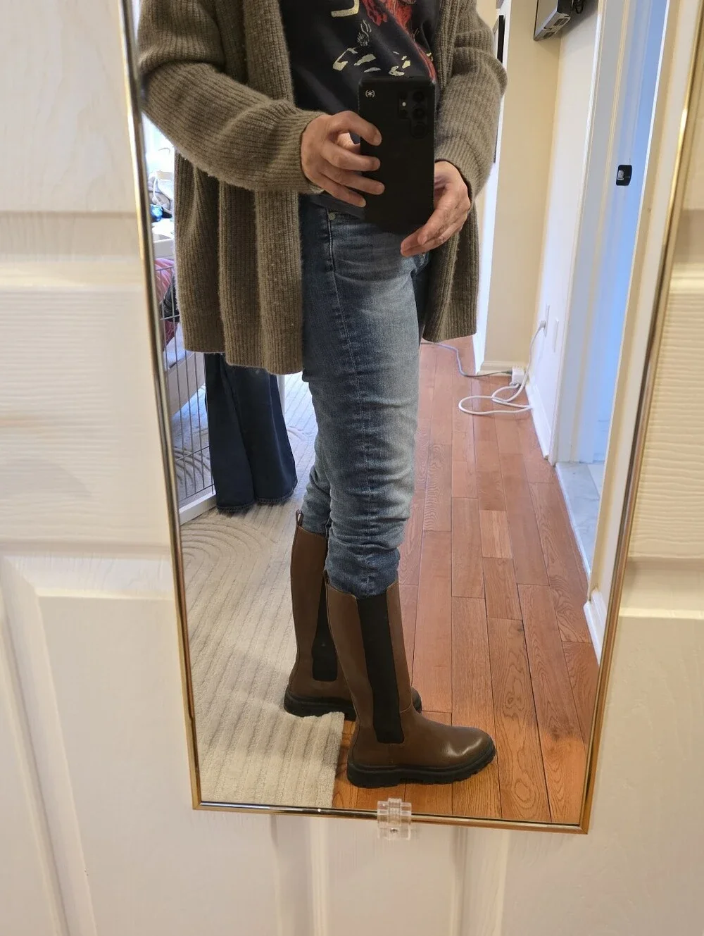 Madewell The Poppy Tall Lugsole Boots in brown leather 7.5 - Picture 5 of 9